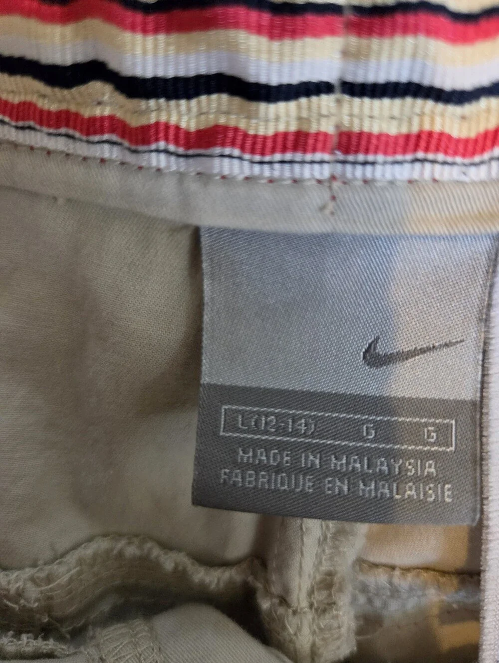 Nike Youth 12-14 Beige Drawstring Cropped Pants